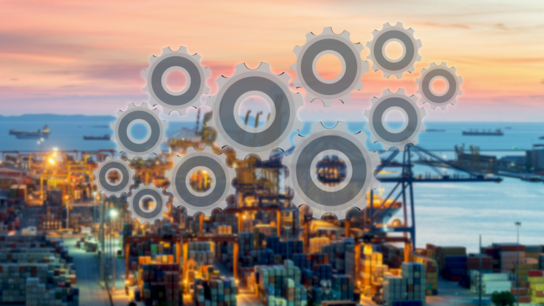 Supply chain concept with port