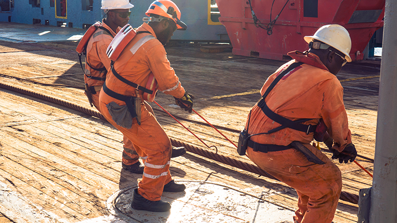 Crew preparing vessel
