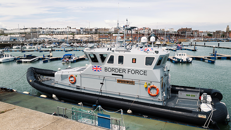 British border force control vessel in Ramgate in 2020