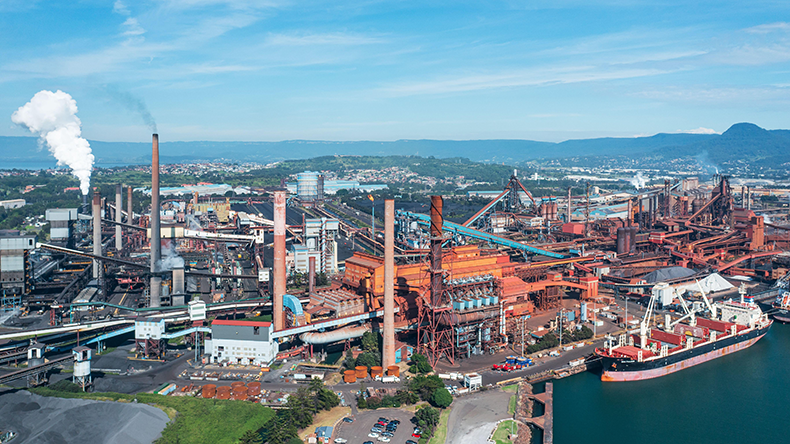 Port Kembla steelworks in Australia