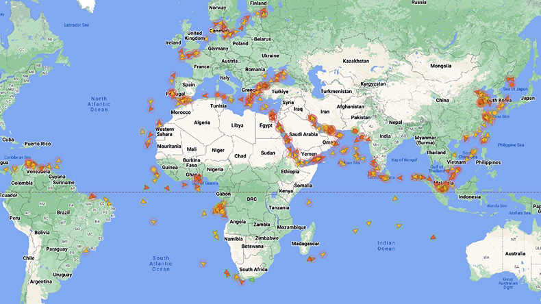 Dark fleet tanker map