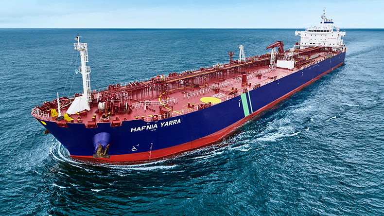 Hafnia Yarra tanker at sea