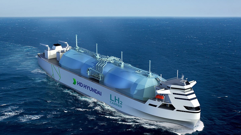 MOL hydrogen gas carrier concept image at sea