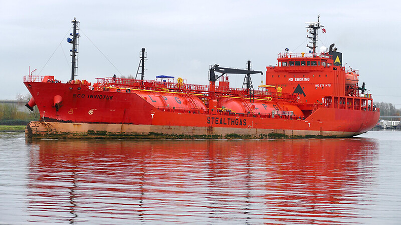 Liquefied petroleum gas carrier Eco Invictus on the Kiel Canal