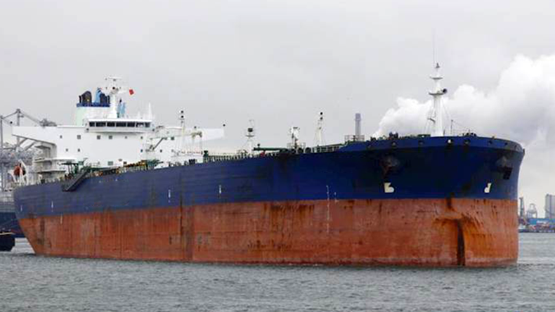 Suezmax oil tanker Melogy at port