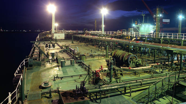 tanker at night