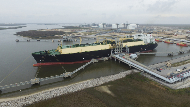 Loading cargo at US Sabine Pass facility