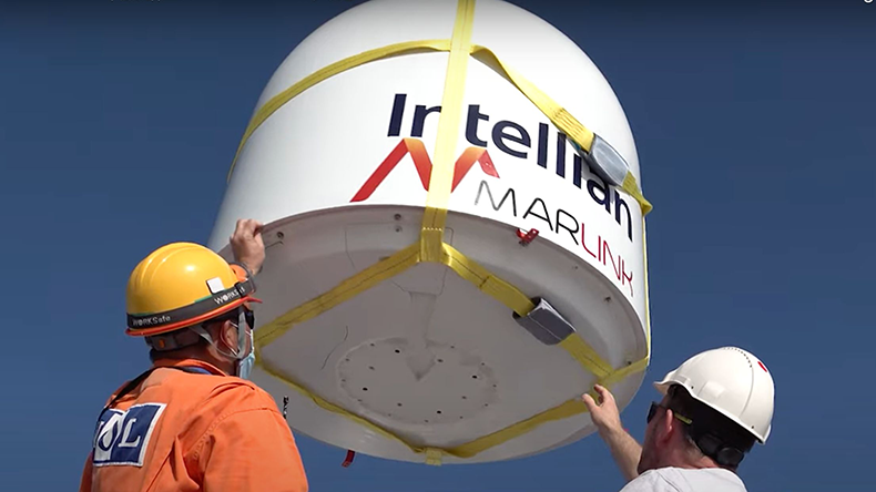 A Starlink trial installation on board an ocean-going MOL vessel in June 2023 