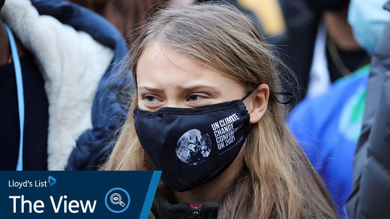 Swedish activist Greta Thunberg is seen at the Festival Park as the UN Climate Change Conference (COP26) takes place in Glasgow, Scotland, Britain, November 1, 2021. REUTERS/Russell Cheyne / Alamy Stock Photo