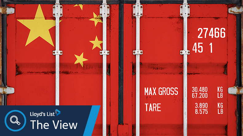China's flag on container