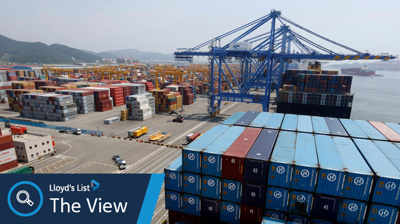 Containers at port
