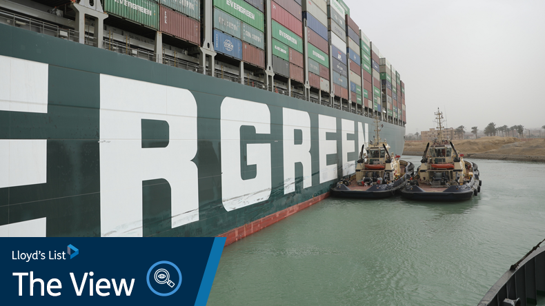 Ever Given in the Suez Canal 