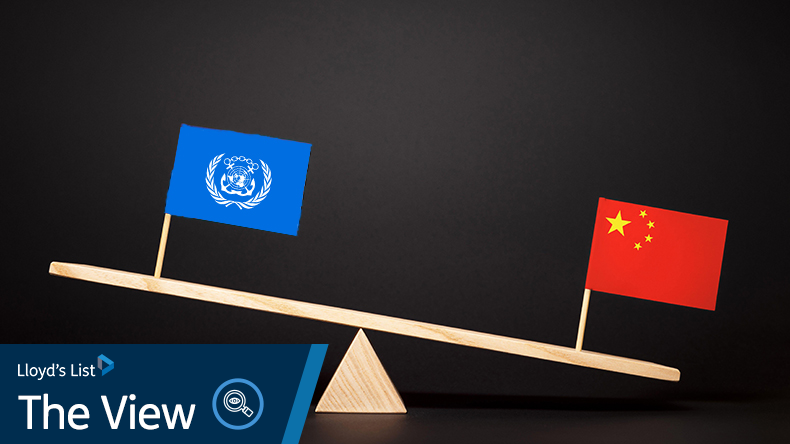 IMO flag and China flag