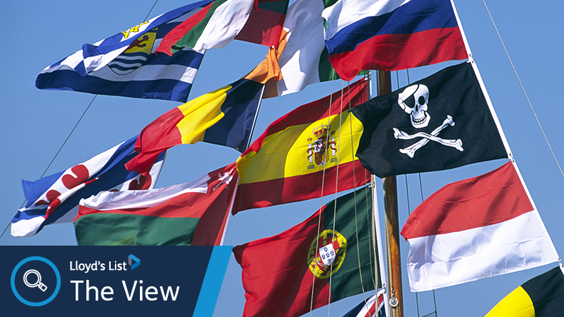 Flags on a boat