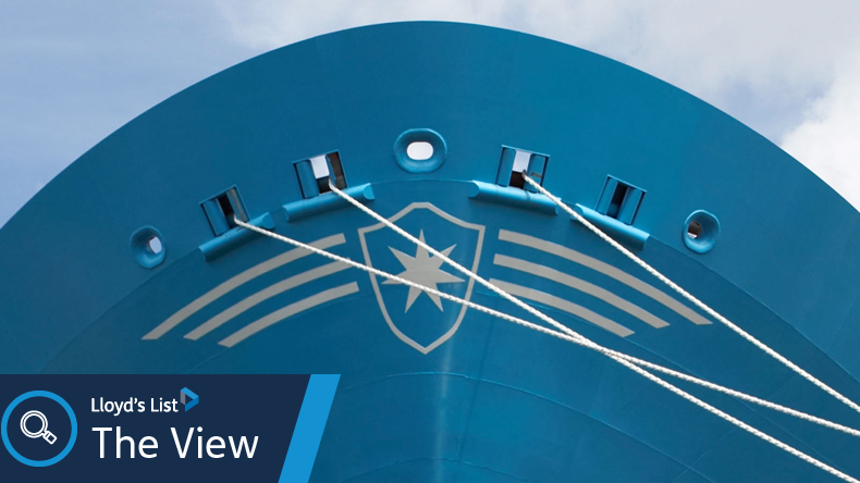 The View 28 August Maersk_bow_and_logo_Emma_Maersk