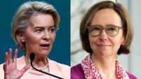 Ursula von der Leyen, left, and Magda Kopczynska, EU