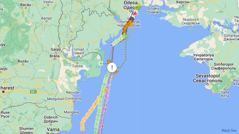 Vessels arriving to Ukraine's sea ports in the Odesa region via the temporary corridor 