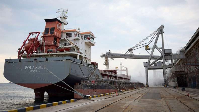 Polarnet loading with grain at Chornomorsk 5 Aug 2022