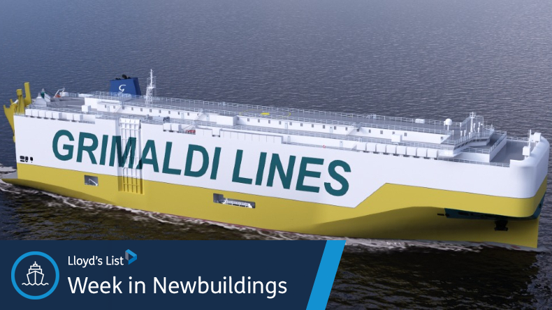 An artist's image of an ammonia-ready PCTC vessels for Grimaldi. Credit Grimaldi Group