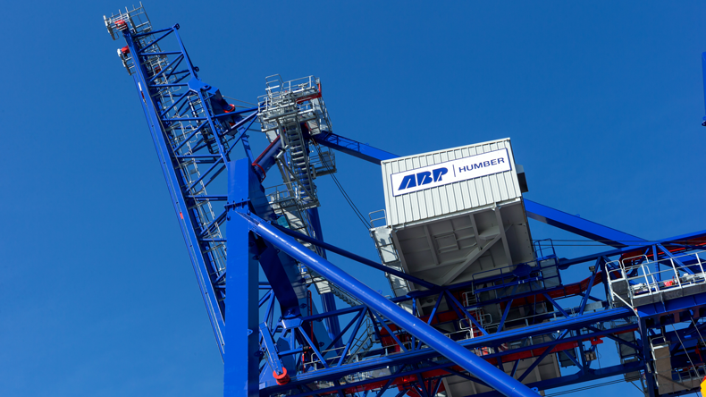 Crane with ABP Humber logo
