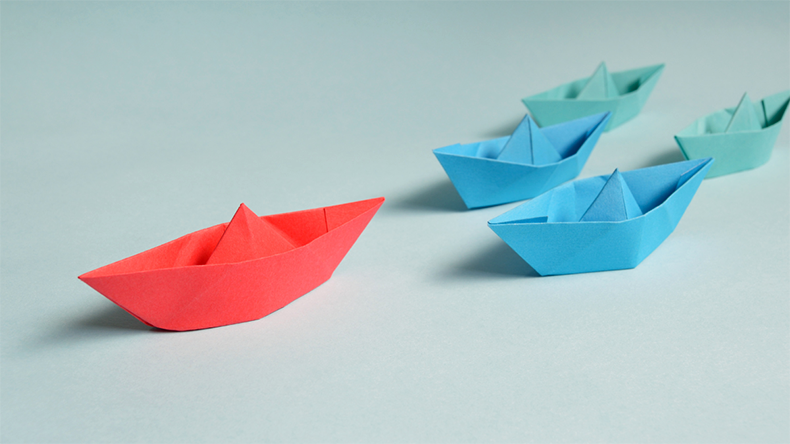 Colourful paper boats